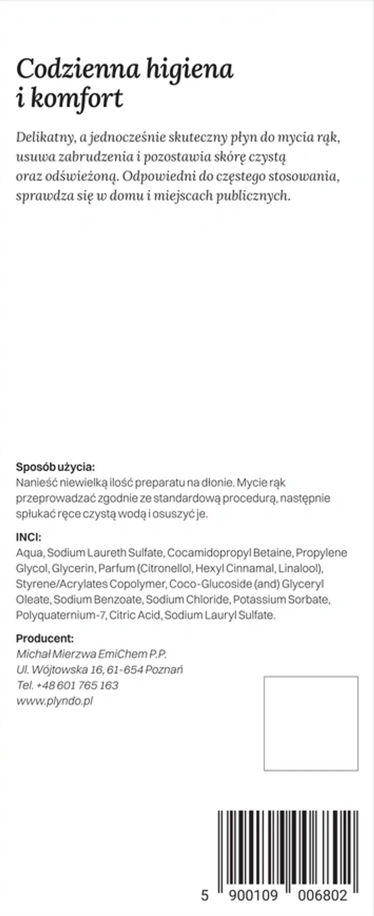 PŁYN DO mycia rąk